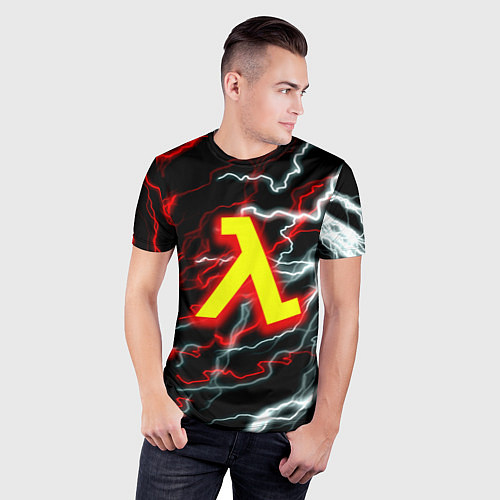Мужская спорт-футболка Half life storm logo / 3D-принт – фото 3