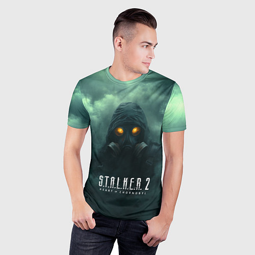 Мужская спорт-футболка Stalker в тумане / 3D-принт – фото 3