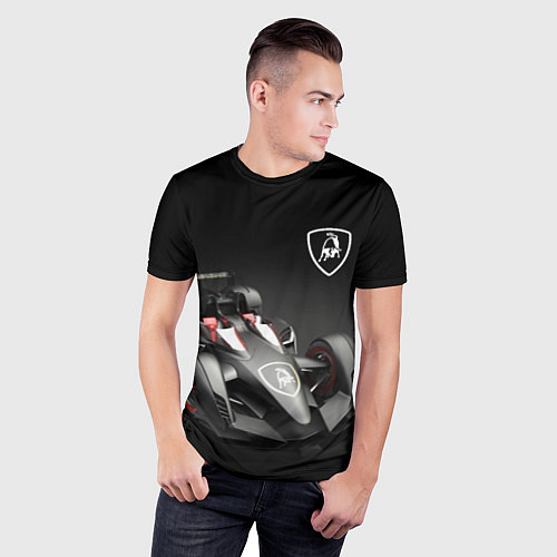Мужская спорт-футболка Lamborghini F1 / 3D-принт – фото 3