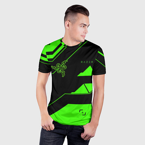 Мужская спорт-футболка Razer geometry game / 3D-принт – фото 3