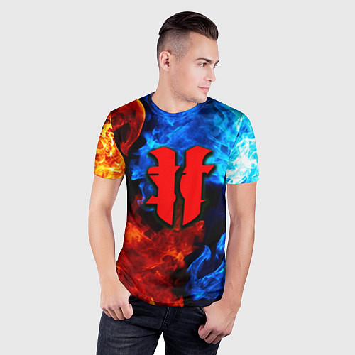 Мужская спорт-футболка Starcraft fire steel / 3D-принт – фото 3