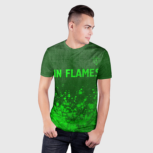 Мужская спорт-футболка In Flames - green gradient посередине / 3D-принт – фото 3