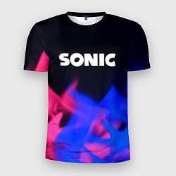 Футболка спортивная мужская Sonic neon flame, цвет: 3D-принт