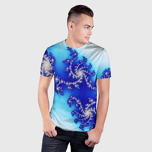 Мужская спорт-футболка Психоделика холодный узоры / 3D-принт – фото 3