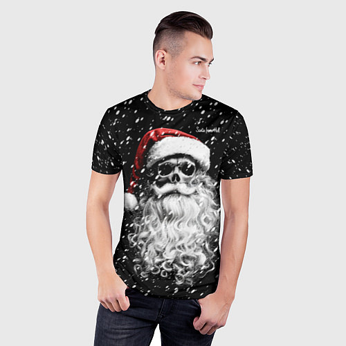 Мужская спорт-футболка Санта из ада - снежная ночь / 3D-принт – фото 3