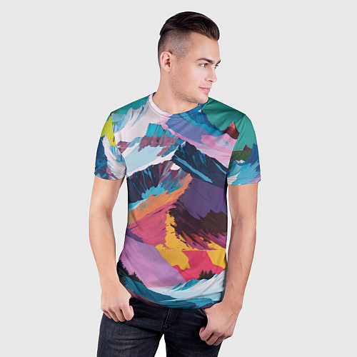 Мужская спорт-футболка Горы краски / 3D-принт – фото 3
