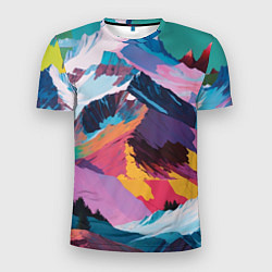 Мужская спорт-футболка Горы краски