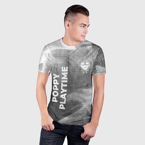 Мужская спорт-футболка Poppy Playtime - grey gradient вертикально / 3D-принт – фото 3
