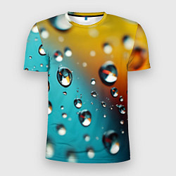 Футболка спортивная мужская Крупные капли на цветном фоне, цвет: 3D-принт