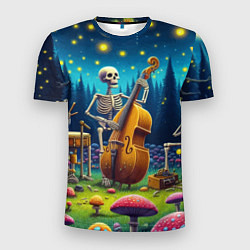Футболка спортивная мужская Ансамбль черепов даёт концерт под луной, цвет: 3D-принт