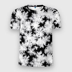 Футболка спортивная мужская Снежинки на стекле, цвет: 3D-принт