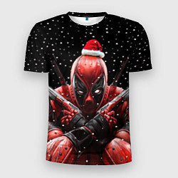 Футболка спортивная мужская Новогодний Дэдпул, цвет: 3D-принт