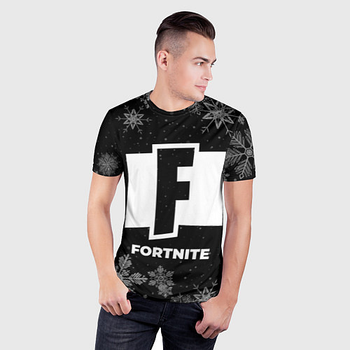 Мужская спорт-футболка Снежный Fortnite / 3D-принт – фото 3