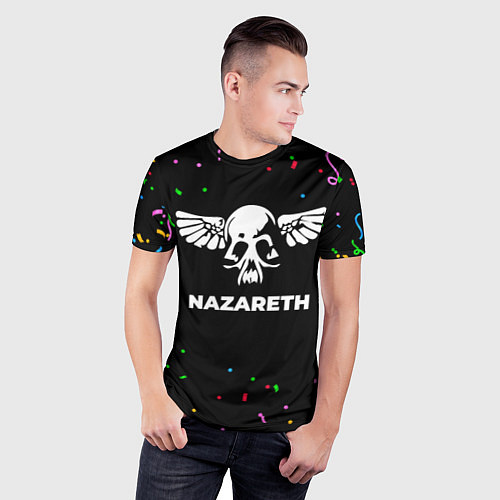 Мужская спорт-футболка Nazareth конфети / 3D-принт – фото 3