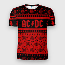 Футболка спортивная мужская ACDC christmas sweater, цвет: 3D-принт