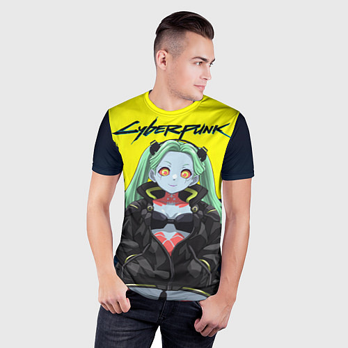 Мужская спорт-футболка Ребекка - cyberpunk / 3D-принт – фото 3