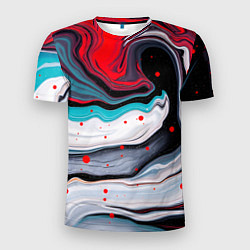 Мужская спорт-футболка Флюид арт абстракция