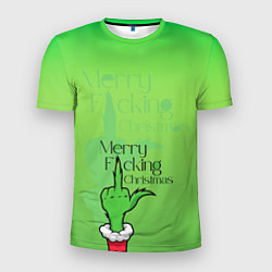Футболка спортивная мужская Гринч merry fucking christmas, цвет: 3D-принт