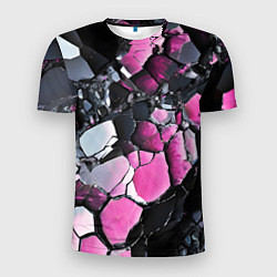 Мужская спорт-футболка Чёрно-розовый камень