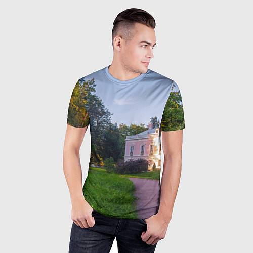 Мужская спорт-футболка Дворец Петра III в Ораниенбауме / 3D-принт – фото 3