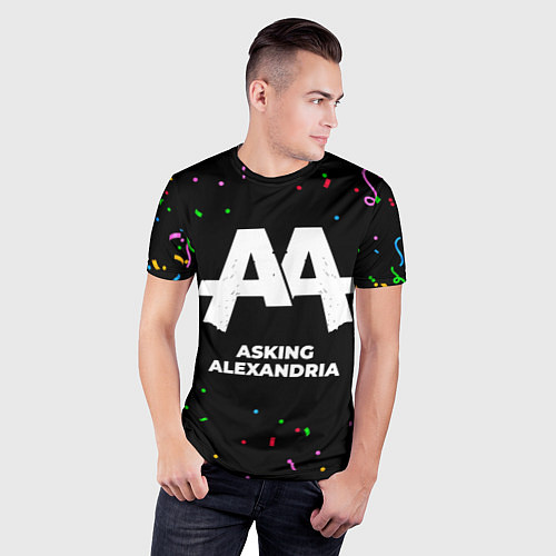 Мужская спорт-футболка Asking Alexandria конфети / 3D-принт – фото 3