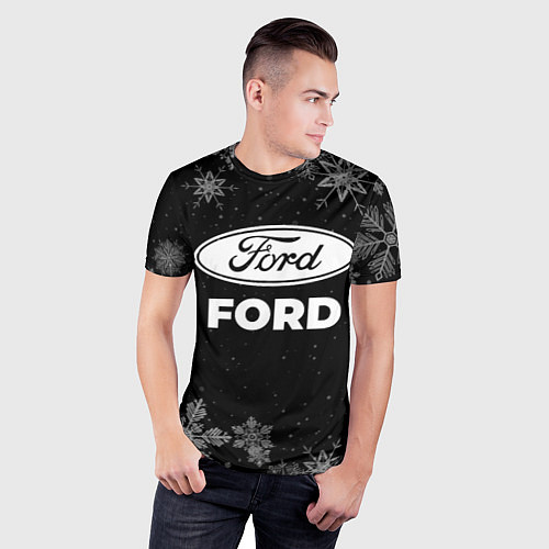 Мужская спорт-футболка Снежный Ford / 3D-принт – фото 3