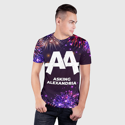 Мужская спорт-футболка Праздничный Asking Alexandria / 3D-принт – фото 3