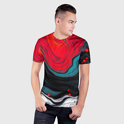 Футболка спортивная мужская Абстракция эбру, цвет: 3D-принт — фото 2