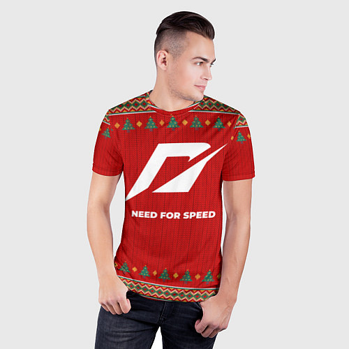 Мужская спорт-футболка Need for Speed new year / 3D-принт – фото 3