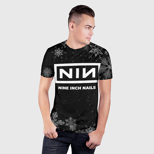 Мужская спорт-футболка Снежный Nine Inch Nails / 3D-принт – фото 3