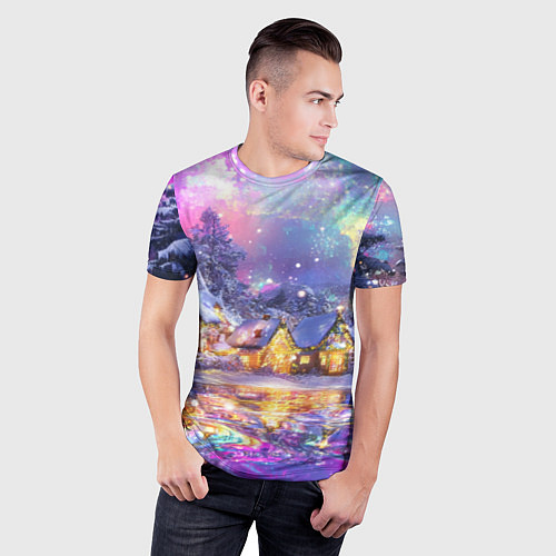 Мужская спорт-футболка Настроение рождества / 3D-принт – фото 3