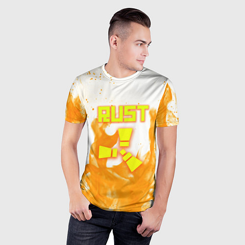 Мужская спорт-футболка Rust flame / 3D-принт – фото 3
