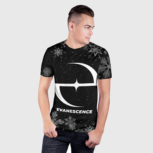 Мужская спорт-футболка Снежный Evanescence / 3D-принт – фото 3