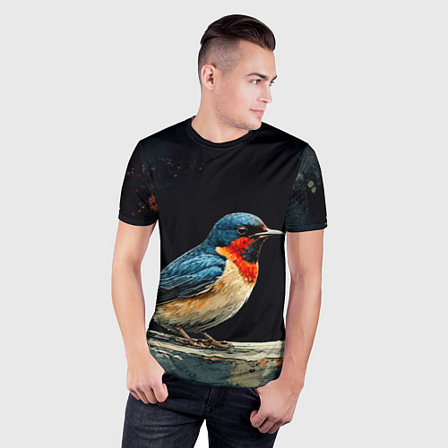Мужская спорт-футболка Ласточка / 3D-принт – фото 3