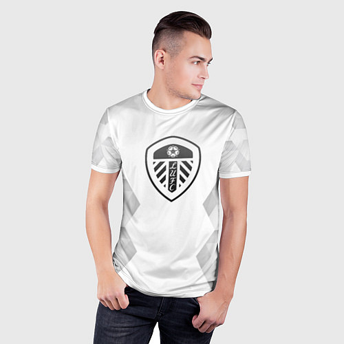 Мужская спорт-футболка Leeds United white poly / 3D-принт – фото 3