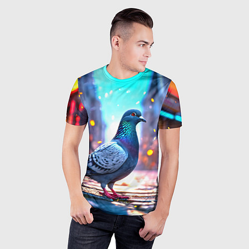 Мужская спорт-футболка Городской голубь / 3D-принт – фото 3