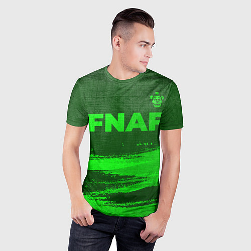 Мужская спорт-футболка FNAF - green gradient посередине / 3D-принт – фото 3