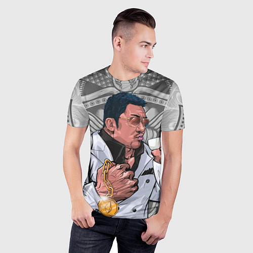 Мужская спорт-футболка Ма Дон Сок - якудза с капучино / 3D-принт – фото 3