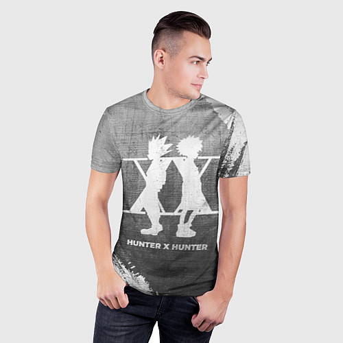 Мужская спорт-футболка Hunter x Hunter - grey gradient / 3D-принт – фото 3