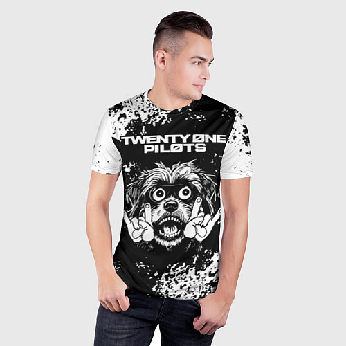 Мужская спорт-футболка Twenty One Pilots рок пес / 3D-принт – фото 3