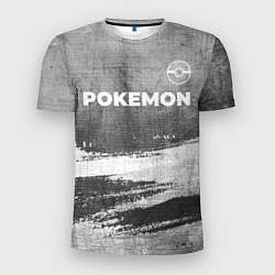 Футболка спортивная мужская Pokemon - grey gradient посередине, цвет: 3D-принт