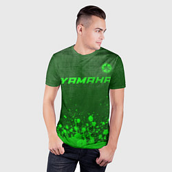 Футболка спортивная мужская Yamaha - green gradient посередине, цвет: 3D-принт — фото 2