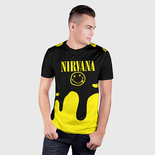 Мужская спорт-футболка Нирвана потёки / 3D-принт – фото 3