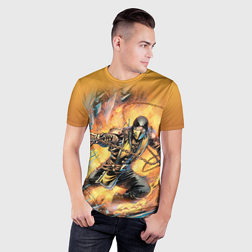Мужская спорт-футболка Scorpion - Mortal Kombat / 3D-принт – фото 3