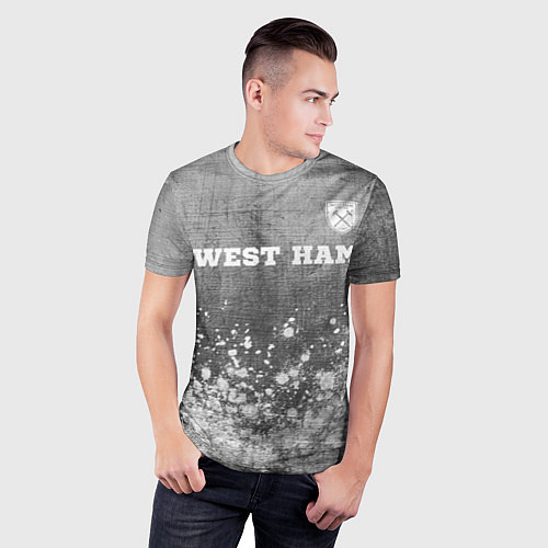 Мужская спорт-футболка West Ham - grey gradient посередине / 3D-принт – фото 3