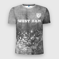 Футболка спортивная мужская West Ham - grey gradient посередине, цвет: 3D-принт