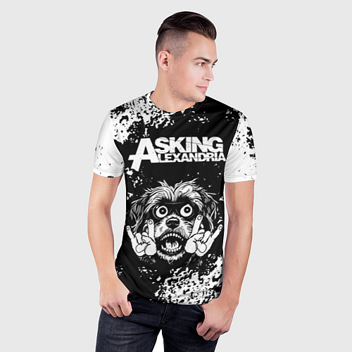 Мужская спорт-футболка Asking Alexandria рок пес / 3D-принт – фото 3