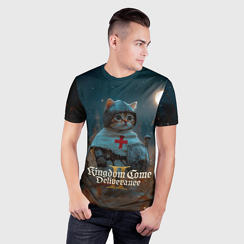 Мужская спорт-футболка Kingdom Come Deliverance 2 рыцарь котенок / 3D-принт – фото 3