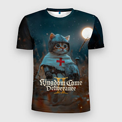 Футболка спортивная мужская Kingdom Come Deliverance 2 рыцарь котенок, цвет: 3D-принт