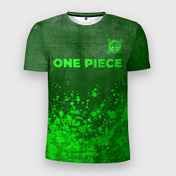 Мужская спорт-футболка One Piece - green gradient посередине